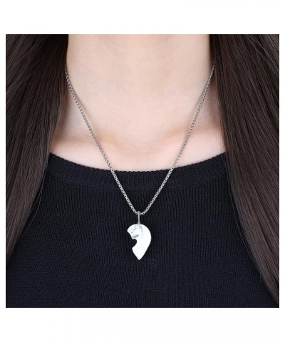 Couples Heart in Heart Stone Love Pendant Necklaces Obsidian & Howlite $15.84 Necklaces