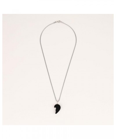 Couples Heart in Heart Stone Love Pendant Necklaces Obsidian & Howlite $15.84 Necklaces