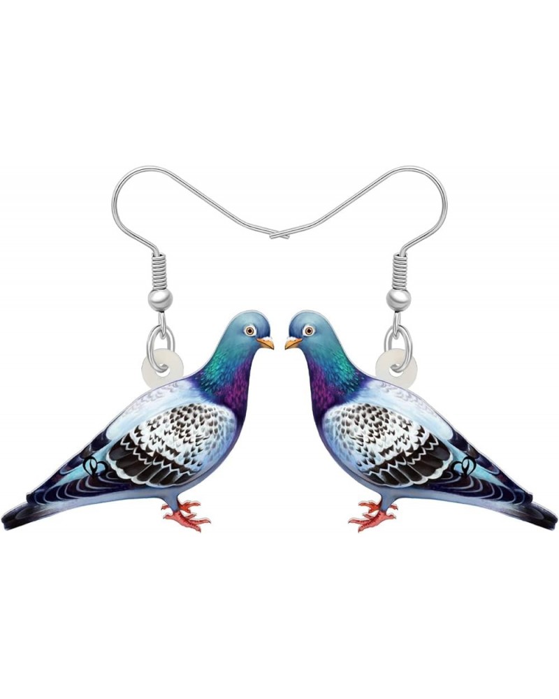 Acrylic Colorful Pigeon Earrings Dangle Fashion Animal Birds Jewelry for Women Teen Girls Charms Pigeons Gift Pigeon D $7.01 ...