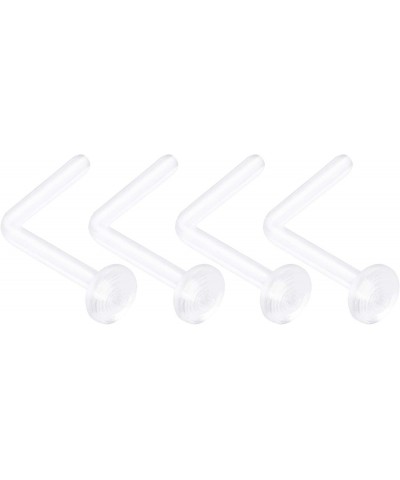 4PCS Flexible Acrylic Clear Bioflex Retainer, 4pcs 0.8M 6M bar, Size No Size $4.81 Body Jewelry