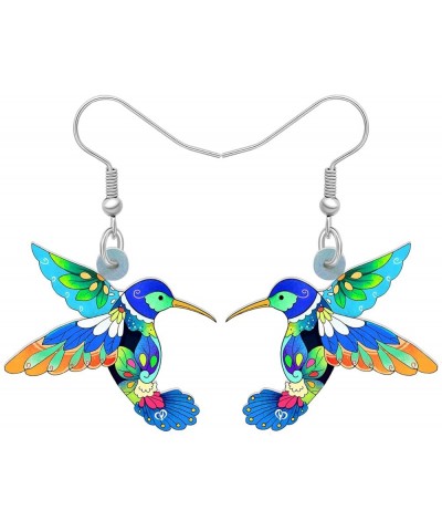 Acrylic Drop Dangle Hummingbird Bird Earrings Jewelry For Women Girls Kids Gift Charms Blueness $6.35 Earrings