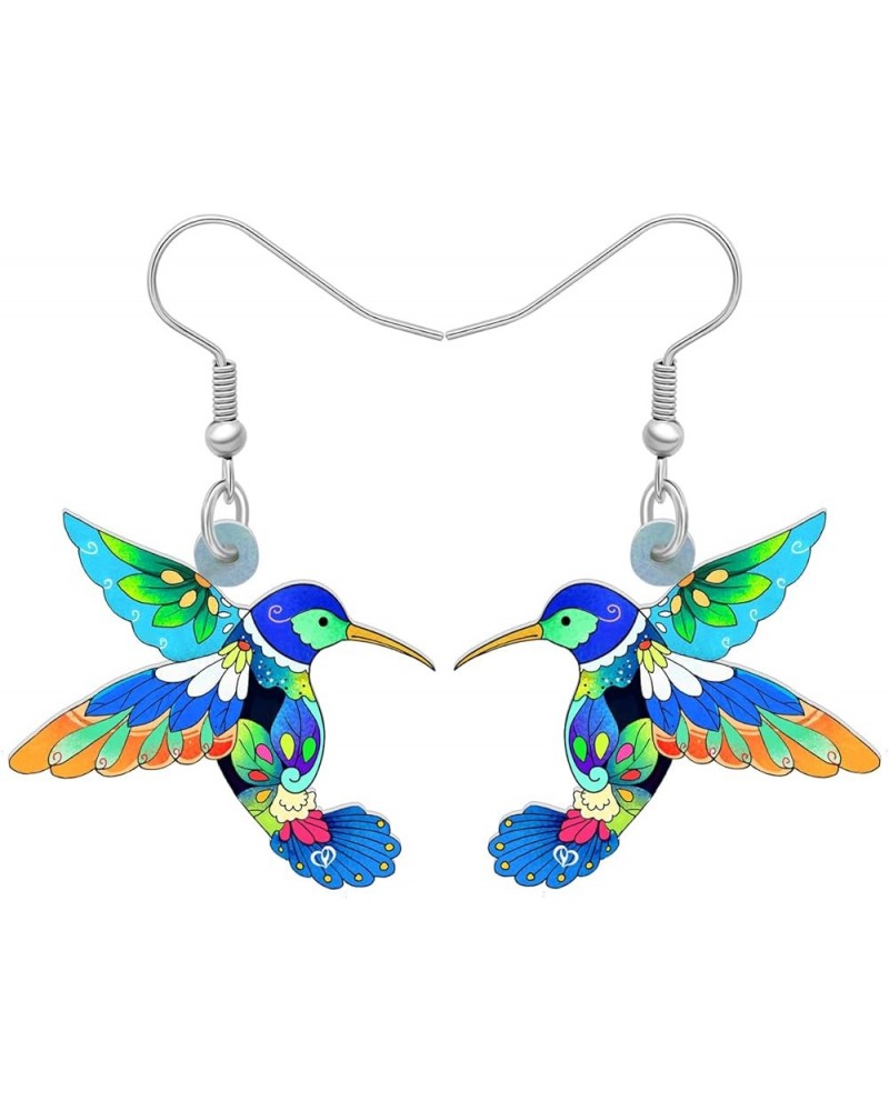 Acrylic Drop Dangle Hummingbird Bird Earrings Jewelry For Women Girls Kids Gift Charms Blueness $6.35 Earrings