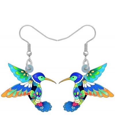 Acrylic Drop Dangle Hummingbird Bird Earrings Jewelry For Women Girls Kids Gift Charms Blueness $6.35 Earrings