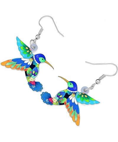 Acrylic Drop Dangle Hummingbird Bird Earrings Jewelry For Women Girls Kids Gift Charms Blueness $6.35 Earrings