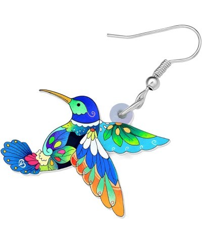 Acrylic Drop Dangle Hummingbird Bird Earrings Jewelry For Women Girls Kids Gift Charms Blueness $6.35 Earrings