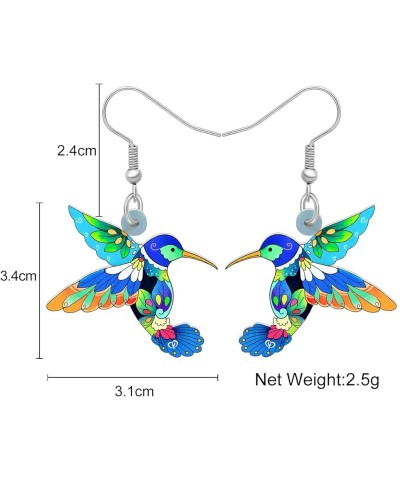 Acrylic Drop Dangle Hummingbird Bird Earrings Jewelry For Women Girls Kids Gift Charms Blueness $6.35 Earrings