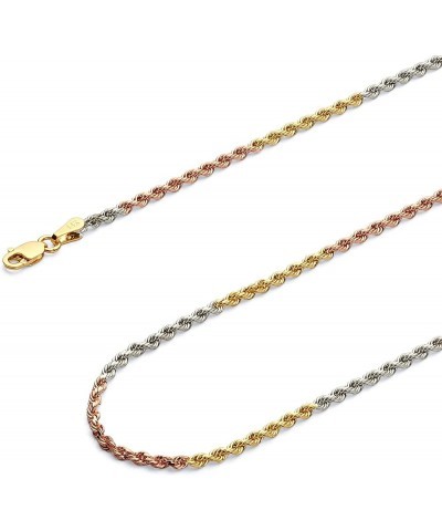 14K Solid Gold Heavy Rope Chains (Select Options) 18 Inches Tri Color Gold $1.00 Necklaces