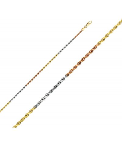 14K Solid Gold Heavy Rope Chains (Select Options) 18 Inches Tri Color Gold $1.00 Necklaces