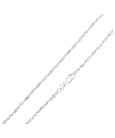 14K Yellow, White OR Tricolor Solid Gold 1.5mm Singapore Chain Necklace with Lobster Clasp White Gold 24.0 Inches $72.57 Neck...