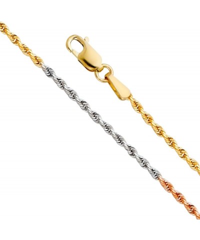 14K Solid Gold Heavy Rope Chains (Select Options) 18 Inches Tri Color Gold $1.00 Necklaces