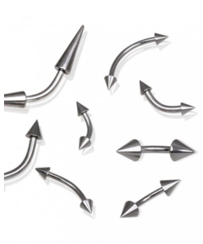 316L Surgical Steel Eyebrow Ring with Two Spikes (Sold Individually) 14g 11mm (4mm ball size) $9.43 Body Jewelry