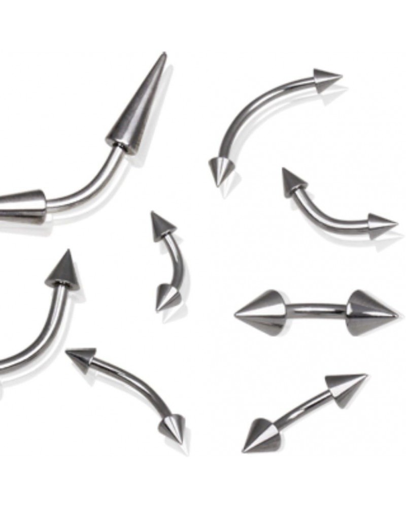 316L Surgical Steel Eyebrow Ring with Two Spikes (Sold Individually) 14g 11mm (4mm ball size) $9.43 Body Jewelry