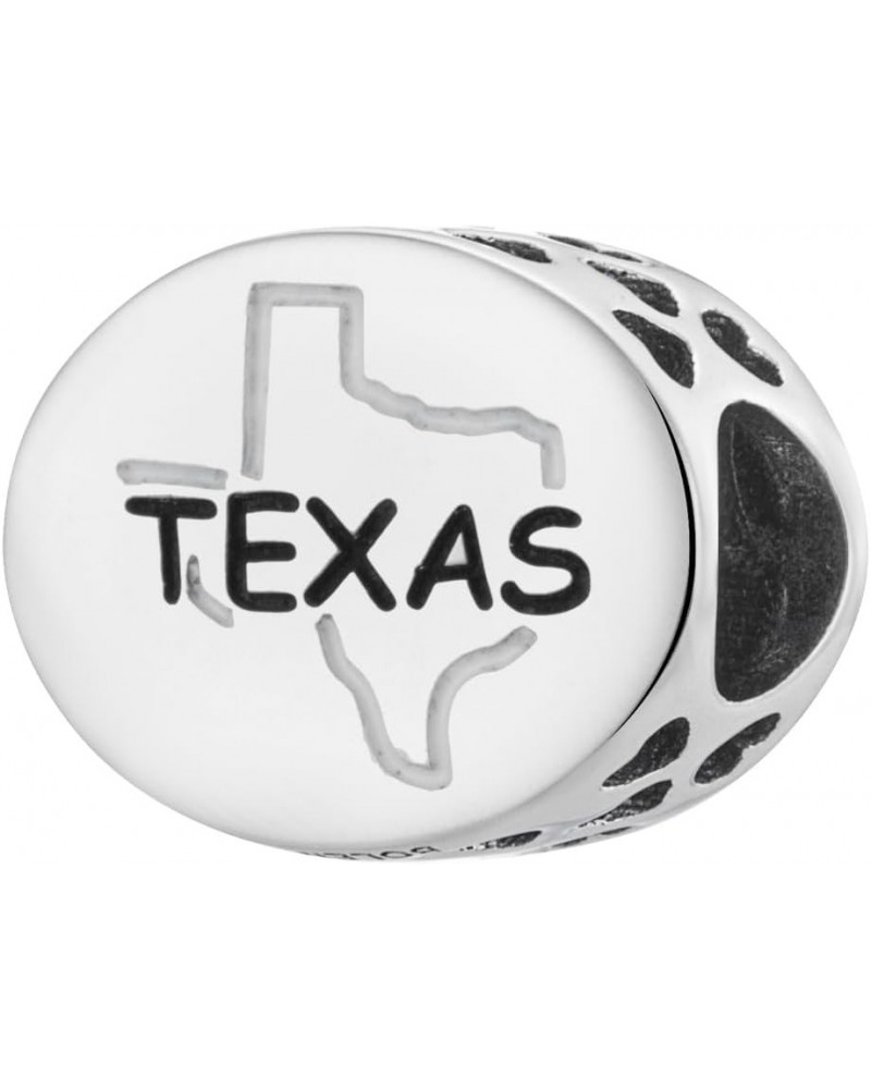 USA States Symbols 925 Sterling Silver Charm Bead For Pandora & Similar Charm Bracelets or Necklaces Texas State $21.20 Brace...