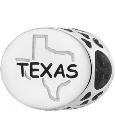 USA States Symbols 925 Sterling Silver Charm Bead For Pandora & Similar Charm Bracelets or Necklaces Texas State $21.20 Brace...