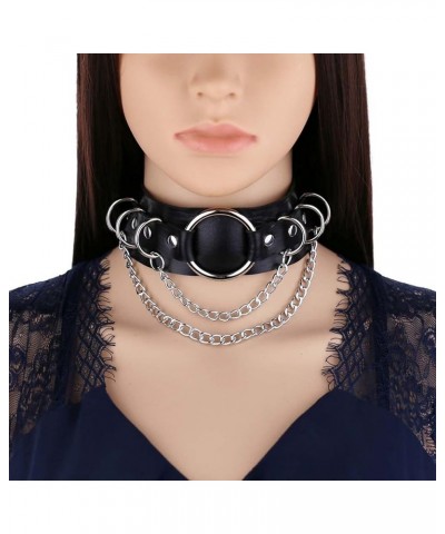 Women Punk Leather Choker Rock Girls Chain Collar chain Necklace Adjustable Black $10.22 Necklaces