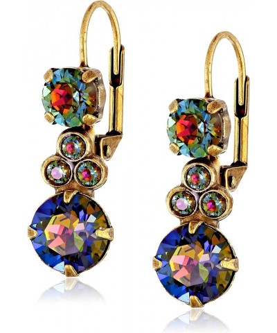 Clustered Circular Crystal Drop Earrings Legacy Volcano Antique Gold-Tone $19.43 Earrings