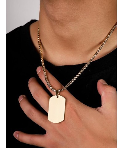 Stainless Steel Men Fashion Statement Chain Necklace Jewelry Gift for Men Blank Dog Tag 1B $9.89 Necklaces