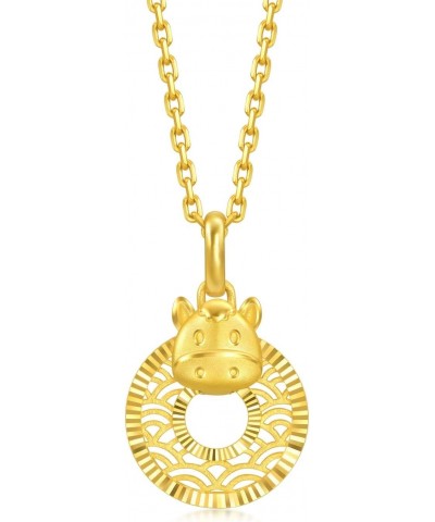 999 24K Solid Gold Price-by-Weight 2.62g Gold Zodiac Animal Horse Pendant for Women 94415P | [Not Include the Necklace] $97.0...