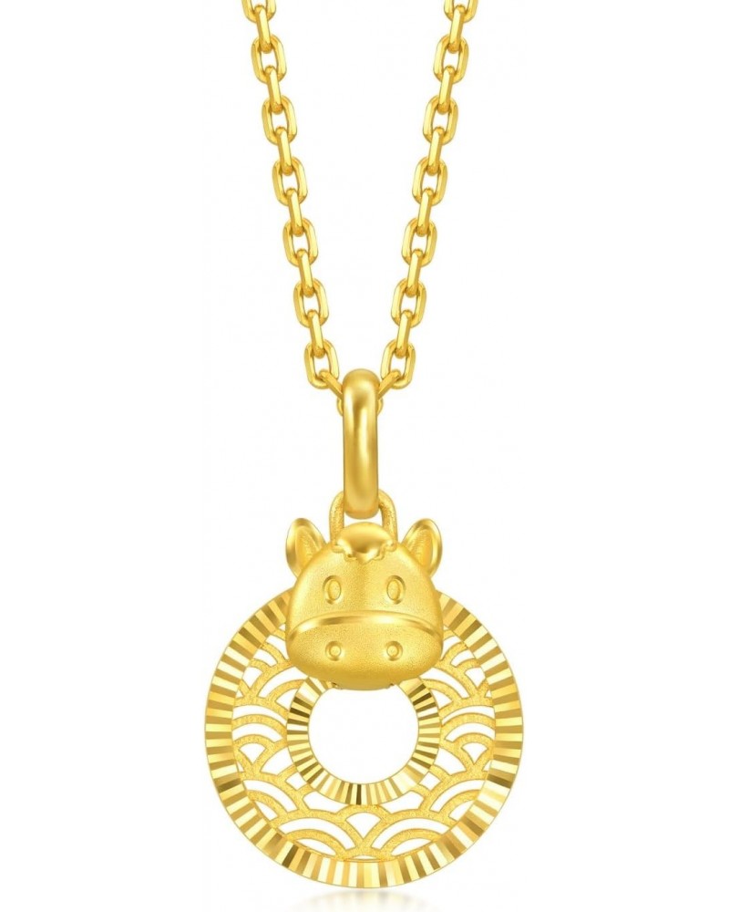 999 24K Solid Gold Price-by-Weight 2.62g Gold Zodiac Animal Horse Pendant for Women 94415P | [Not Include the Necklace] $97.0...