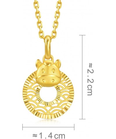 999 24K Solid Gold Price-by-Weight 2.62g Gold Zodiac Animal Horse Pendant for Women 94415P | [Not Include the Necklace] $97.0...