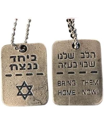 Bring them Home hostage Necklace dog tag Jewelry Gift for Men Women unisex support Israel $14.58 Necklaces