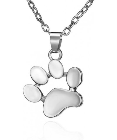 Lovely Cute Animal Cat Paw Print Pendant Necklace Dainty Gold Silver Dog Paw Choker Necklace Pubby Pet Paw Print Jewelry for ...