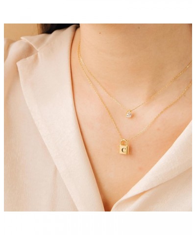 Gold Birthstone Necklace for Women, Dainty Diamond Pendant Necklace for Teen Girls Blue Green Cubic Zirconia Pendant Necklace...