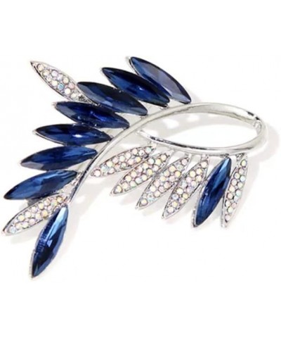 Rhinestone Crystal Leaf Brooch Pin Corsage Feather Clothes Dress Gown Brooch for Women Girls Anti-light Pin Jewelry Scarf Bag...