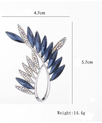 Rhinestone Crystal Leaf Brooch Pin Corsage Feather Clothes Dress Gown Brooch for Women Girls Anti-light Pin Jewelry Scarf Bag...