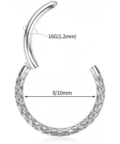 316L Surgical Steel Hinged Nose Rings Hoop 20G 18G 16G 14G 12G 10G 8G 6G Seamless Piercing Rings for Nose Septum Cartilage He...