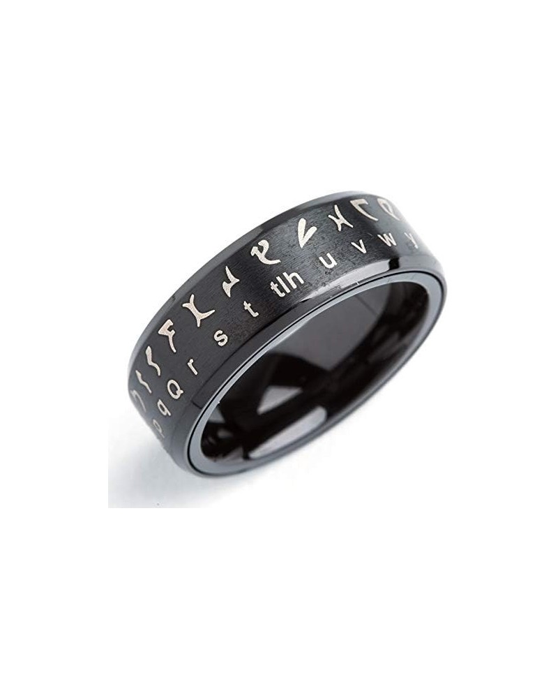 Klingon Translator Ring Black Size 06 Size 10 Black $12.23 Rings