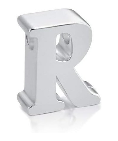 Initial Letter R Personalized Serif Font Pendant Necklace Thin 1mm Chain Sterling Silver 18.0 Inches $31.69 Necklaces