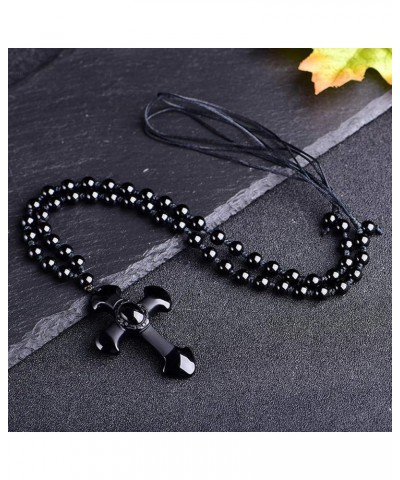 Handmade natural black Obsidian gem Buddha head lion Dragon turtle Pendant necklace amulet Men or Women Obsidian cross $10.06...