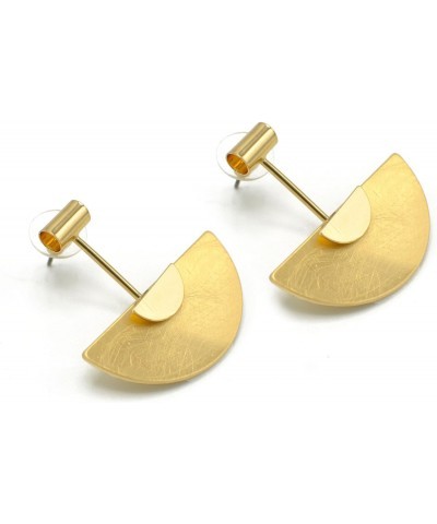 Gold Semi Circle Drop EarringsSQGN-07020528G(NH3) For Brides Wedding Party Costume Accessories Gifts for Women $7.20 Earrings