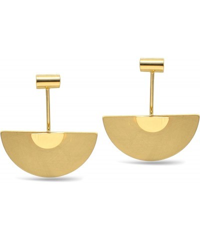 Gold Semi Circle Drop EarringsSQGN-07020528G(NH3) For Brides Wedding Party Costume Accessories Gifts for Women $7.20 Earrings