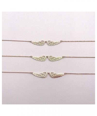 Angel Wings Necklace Choker Necklace Simple Stainless Steel Pendant Guardian Angel Wings Jewelry For Woman Girls Necklace Gol...