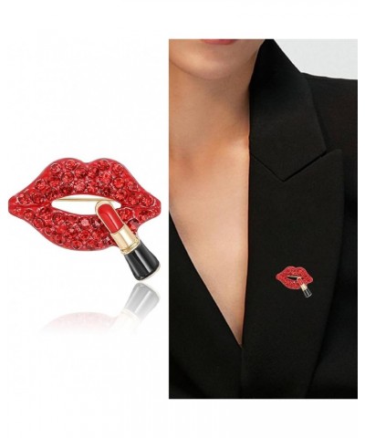 Hot Sexy Red Lips Brooch Pin Enamel Rhinestones Valetine's Day Fashion Jewelry crystal2 $8.99 Brooches & Pins