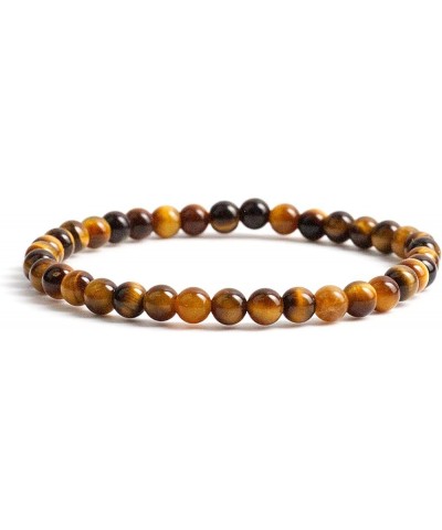 Small, Medium, Large Sizes - Gemstone Beaded Bracelets For Women, Men, and Teens - 4mm Round Beads Tiger's Eye $10.34 Bracelets