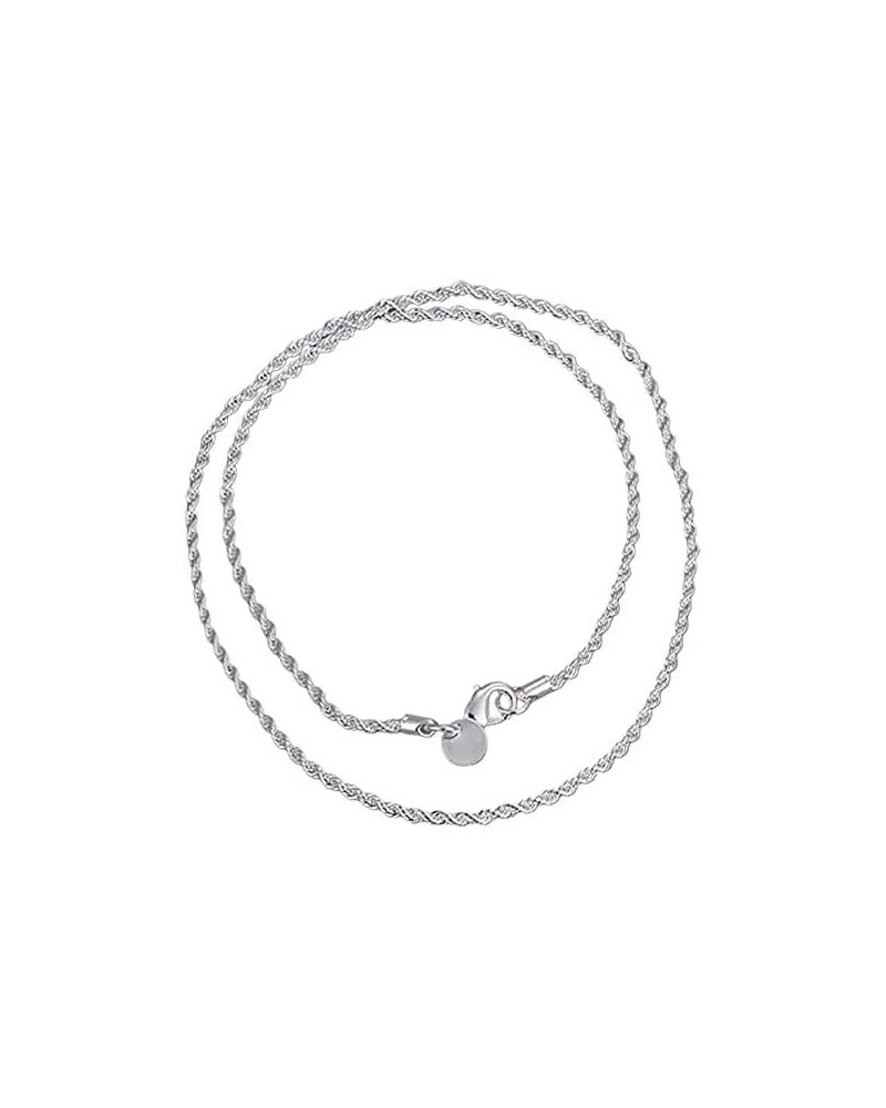 Twisted Rope Link Chain Sterling Silver Rope Chain Lobster Clasp Necklace Jewellery Accessory For Women Men Attractive $3.94 ...