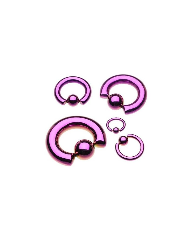 Basic Steel Captive Bead Ring 316L Surgical Steel (Sold Individually) 18g 8mm (3mm Ball) Purple $8.95 Body Jewelry