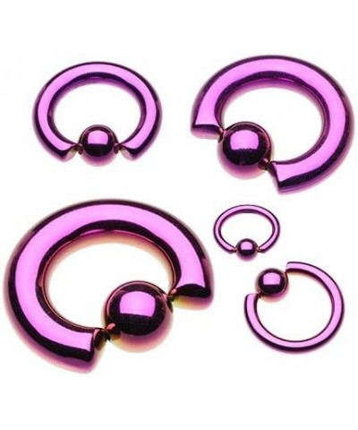 Basic Steel Captive Bead Ring 316L Surgical Steel (Sold Individually) 18g 8mm (3mm Ball) Purple $8.95 Body Jewelry