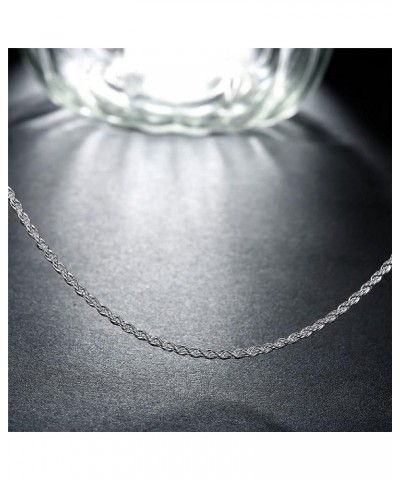 Twisted Rope Link Chain Sterling Silver Rope Chain Lobster Clasp Necklace Jewellery Accessory For Women Men Attractive $3.94 ...