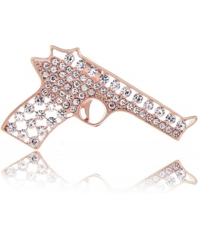 Adjustable Clear Crystal Colored Rhinestones Cutout Gun Pistol Ring Rose Gold $8.82 Rings