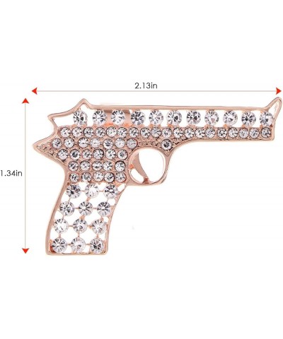 Adjustable Clear Crystal Colored Rhinestones Cutout Gun Pistol Ring Rose Gold $8.82 Rings