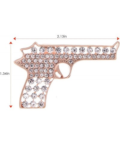 Adjustable Clear Crystal Colored Rhinestones Cutout Gun Pistol Ring Rose Gold $8.82 Rings