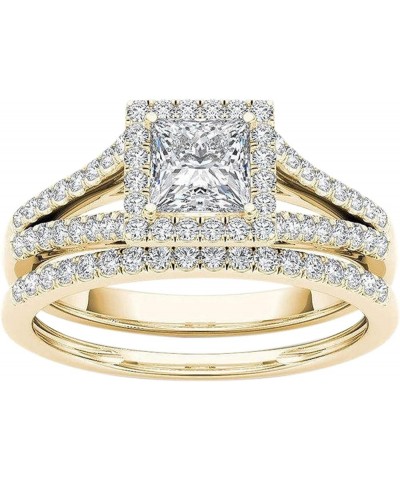 Valentine's Day Rings Gift, 2-in-1 Womens Vintage Silver Engagement Wedding Band Ring Set(6 -A,8) 5-gold 7 $5.97 Rings