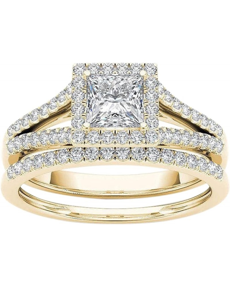 Valentine's Day Rings Gift, 2-in-1 Womens Vintage Silver Engagement Wedding Band Ring Set(6 -A,8) 5-gold 7 $5.97 Rings