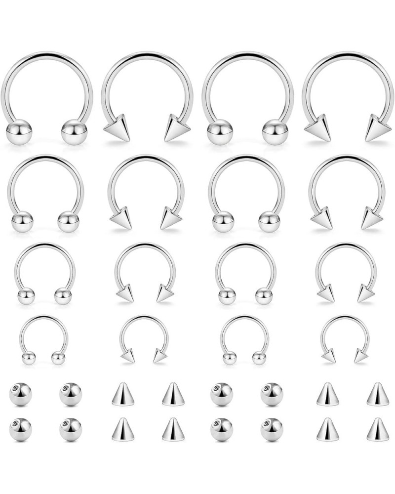 20G 16G 14G Variety of Sizes Horseshoe Rings Surgical Steel Nose Septum Rings Hoop Eyebrow Smiley Lip Rings Tragus Earring Da...