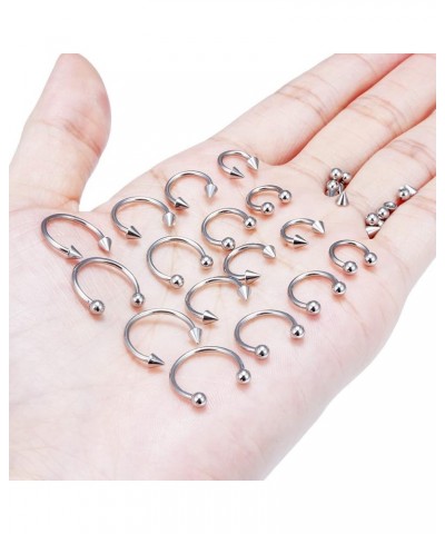 20G 16G 14G Variety of Sizes Horseshoe Rings Surgical Steel Nose Septum Rings Hoop Eyebrow Smiley Lip Rings Tragus Earring Da...