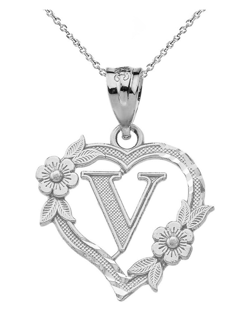 Sterling Silver Initial Heart Pendant for Women 20.0 Inches V $24.18 Necklaces